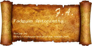 Fadgyas Antonietta névjegykártya